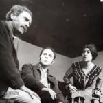 مشهد من مسرحية المدنّسة للكاتب الإيطالي بينا بيني (إخراج علي عقلة عرسان) مع أحمد عداس، ومحمود جركس
