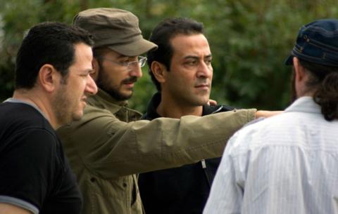 جود سعيد وعبد المنعم عمايري أثناء تصوير الفيلم