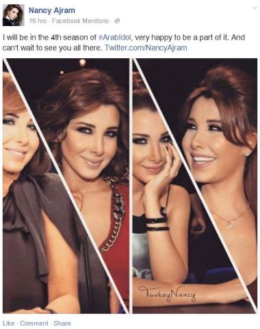 نانسي عجرم تؤكد مشاركتها في "Arab Idol 4"